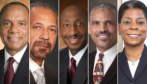 From left to right, Kenneth Chenault of American Express, Delphi&#39;s Rodney O&#39;Neal, Merck&#39;s Kenneth Frazier, Carnival&#39;s Arnold W. Donald and Ursula Burns of ... - African-American-CEOs-of-Fortune-500-Companies