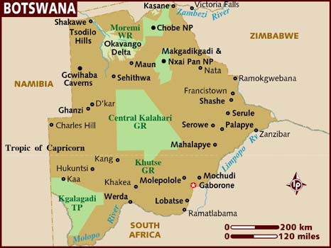 Botswana Mining Map